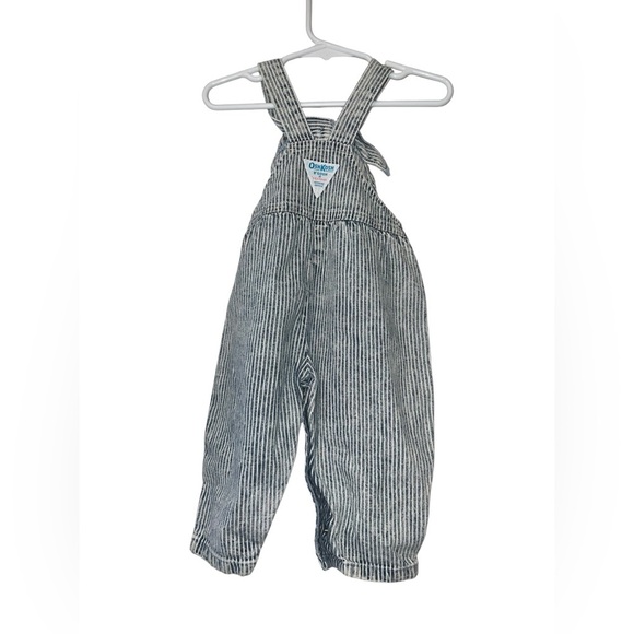 Vtg OshKosh B'gosh acid wash hickory stripe bubble romper 12m made USA - Picture 3 of 3